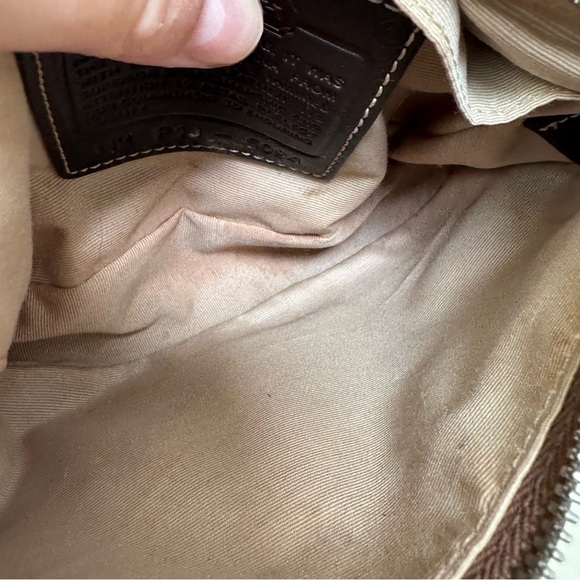 ❤️ RARE Vintage Y2K Coach Signature Demi Mini Pochette Brown Red Canvas Bag  ❤️ - Picture 10 of 10